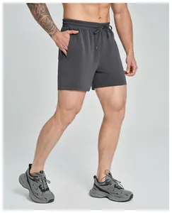 Men's breathable dark grey modal shorts for fitness sports and comfortable home wear