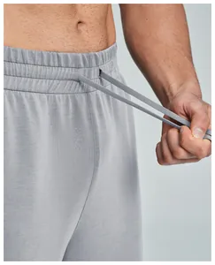 Close-up of men's breathable modal joggers showing the elastic drawstring waistband