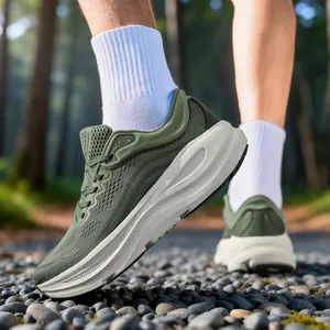 Breathable olive green carbon plate running shoes for lightweight outdoor performance