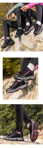 Durable outdoor hiking shoes with breathable mesh and anti-slip sole for trekking