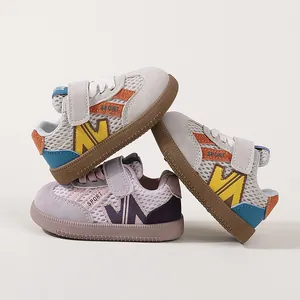 Breathable mesh children's sneakers for boys featuring lightweight flexible soft soles