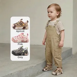Scarpe da trekking traspiranti in rete per bambini nei colori albicocca rosa grigio