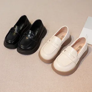 Γυναικεία Μοκασίνια Βρετανικού Στυλ Slip-on Παιδικά Μαύρα Μπεζ Επίσημα Παπούτσια Πλατφόρμα για Σχολείο Παράσταση Άνοιξη Φθινόπωρο PU