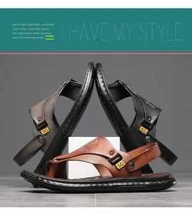 Veelzijdige herensandalen van microvezel met draaibare hielband in drie kleuren