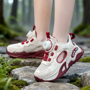 Sandales de Sport pour Filles Enfants Respirantes en Maille Baskets à Bout Fermé Avec Bouton Rotatif Chaussures Décontractées d'Été