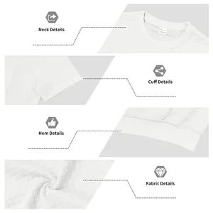 Viste ravvicinate della trama del tessuto e delle cuciture di una t-shirt bianca a quadri