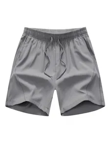 Professional men's gray quick-dry athletic shorts featuring drawstring waist and pockets
