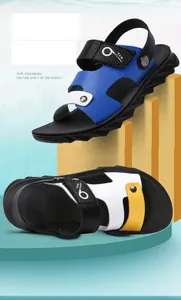 Sandalias de verano para niños con suela blanda y correas de cuero de microfibra