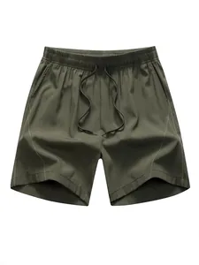 Men's quick-dry outdoor sports shorts with drawstring elastic waist and side stitching
