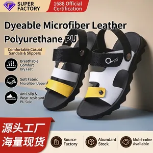 Sandalias de Playa de Moda para Niños Cuero de Microfibra Transpirable Antideslizante Zapatos Deportivos al Aire Libre para Niños Sandalias de Verano con Cierre de Gancho y Bucle