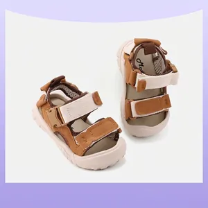 Summer Baby Kids Soft Sole Open Toe Sandals Non-Slip Microfiber Leather Outdoor Beach Walker Shoes For Boys Girls