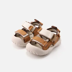 Comfortable baby summer sandals with soft anti-slip soles and protective toe caps