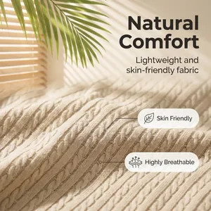 Macro detail of lightweight and breathable cable knit fabric texture for men's polo.