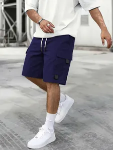Stilvolle Herren Cargo-Shorts in Marineblau mit Kordelzug und praktischen Taschen
