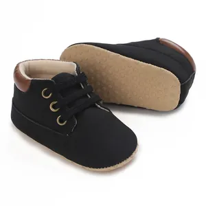 Close-up detail of soft sole PU baby walking shoes with anti-slip dotted pattern bottom