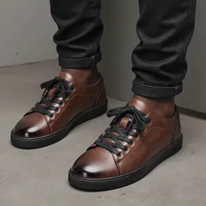 Men's Casual Board Shoes PU Leather Vintage Brogue Perforated Lace-up Flat Sneakers Fashion Daily Walking Shoes