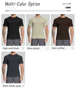 Auswahl an athletischen T-Shirts aus Merinowollmischung für Herren in vier Farben