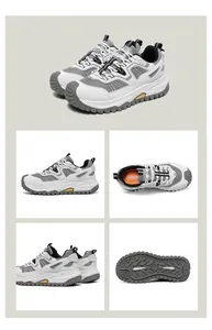 Detailed multi-angle views of durable grey safety shoes with puncture-resistant MD soles