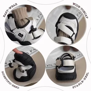 Children's closed-toe summer sandals with breathable mesh and flexible soft sole