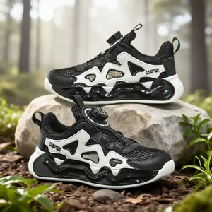 2025 New Breathable Mesh Children's Sports Shoes with Rotary Buckle Lace System