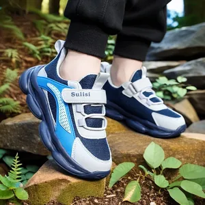 Jongens Ademend Mesh Sportschoenen Klittenband Lichtgewicht Antislip Casual Sneakers Voor School Outdoor Kinderen Hardloopschoenen