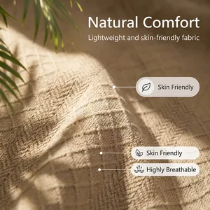 Close-up macro view of skin-friendly beige jacquard fabric detail for men's polo shirt