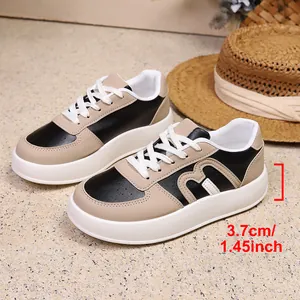 Zapatillas de suela gruesa para mujer con detalle de altura de plataforma 3,7cm