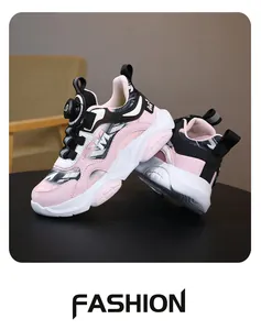 Zapatillas deportivas rosas para niña estilo dad shoes con sistema de cierre rotativo