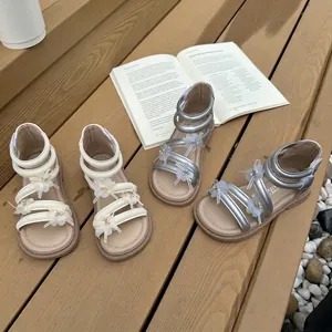 Römische Sandalen für Mädchen mit Blumen-Schleifen und rutschfesten Sohlen