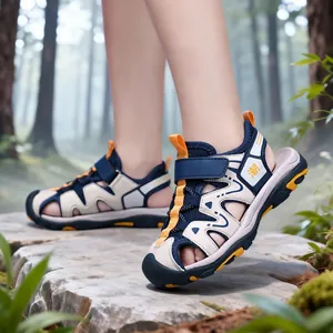 Sandalias Deportivas de Verano para Niños Malla Transpirable Cuero Sintético Punta Cerrada Anticolisión Suela Suave Playa
