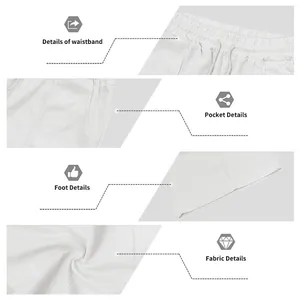 Gros plan sur les détails du tissu gaufré blanc d'un short pour homme à taille élastique