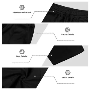 Vues détaillées du short noir en maille gaufrée montrant la taille et les poches.