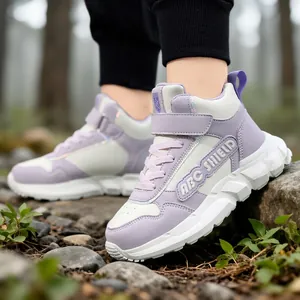 Mädchen High Top Sneakers Künstliches Mikrofaserleder Board Schuhe Wasserdicht Rutschfest EVA Sohle Klettverschluss Laufschuhe