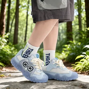 Chaussures de Randonnée Rétro pour Enfants Design Yeux de Chouette Respirant Semelle Épaisse Baskets pour Garçons Filles Sport de Plein Air