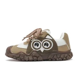 Baskets de randonnée rétro respirantes pour femmes avec semelle épaisse et motif de hibou