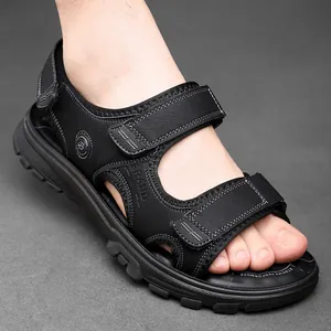 Sandalias de deporte exteriores negras para hombre con suela antideslizante y diseño transpirable