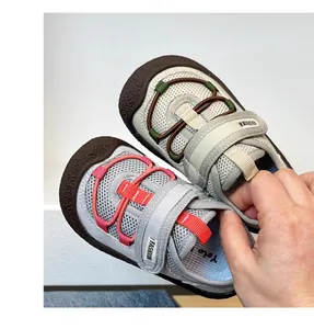 Detailed close-up showing the breathable mesh and soft rubber soles of these kids sneakers
