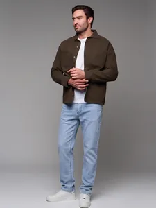 Herren Gerade Jeans Light Business Casual Baumwolle Dünne Sommer Denim Hose Hellblau Grau Gewaschene Hose
