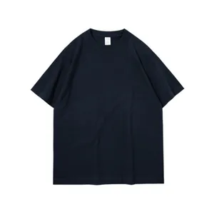 Herren klassisches dunkelblaues T-Shirt im amerikanischen Stil mit Fünf-Punkt-Ärmeln