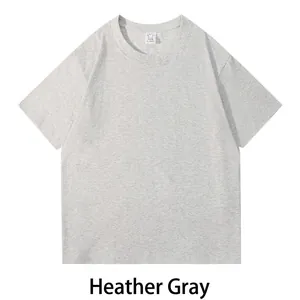 Klassisches hellgrau meliertes Herren-T-Shirt mit Rundhalsausschnitt aus weicher Baumwolle
