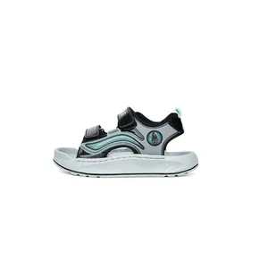 Sandali sportivi per bambini con cinturini regolabili in velcro in grigio e nero