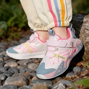 Chaussures de Sport en Cuir Synthétique Imperméables pour Enfants Baskets de Course à Semelle Souple pour Garçons Filles avec Auto-agrippant Décontracté
