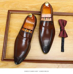 British retro men's dress shoes in brown leather with wooden shoe trees and bow tie