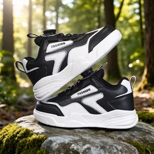 Scarpe da ginnastica per bambini in pelle con chiusura rotante in foresta