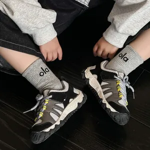 Boys breathable mesh outdoor hiking sneakers with anti-slip soles for active outdoor wear.