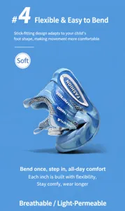 Baskets bleues souples pour enfants avec boucle rotative et détails en maille