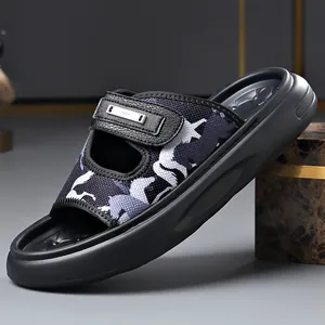 Sandali da Uomo Casual per Esterno Mimetici con Stampa a Cavallo Scarpe da Spiaggia Suola in EVA Leggera Velcro Antiscivolo Sandali Fatti a Mano