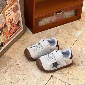 Toddler sneakers with breathable mesh and star detail in retro scenery