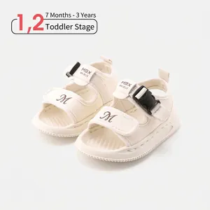 Infant Toddler Soft Sole Sandals Anti-Slip Microfiber Leather Summer Beach Shoes Boys Girls Casual Hook-and-Loop Footwear