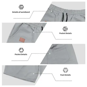 Close-up of quick-dry beach shorts showing waistband, pockets and hem details